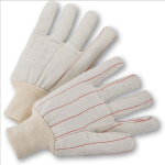 West Chester K81SCNCI Cotton Corded Double Palm White Knit Wrist Gloves